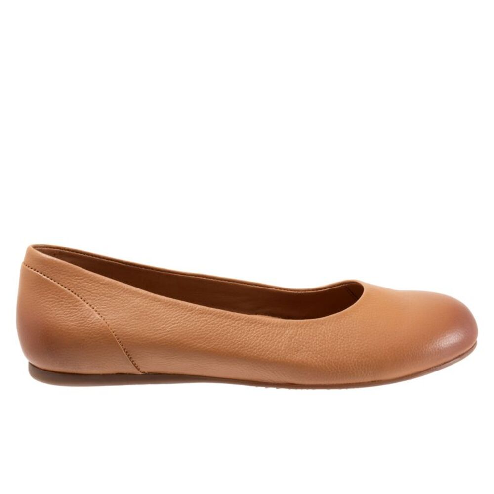 SoftWalk Tan Leather Ballet Flat